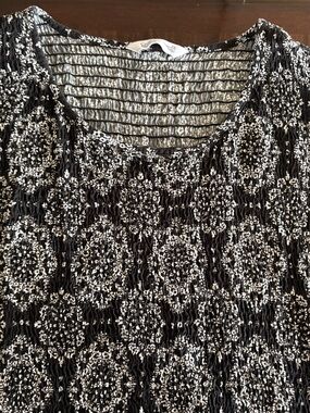 Croft & Barrow Black with White Medallion Midi Maxi Dress size 2X